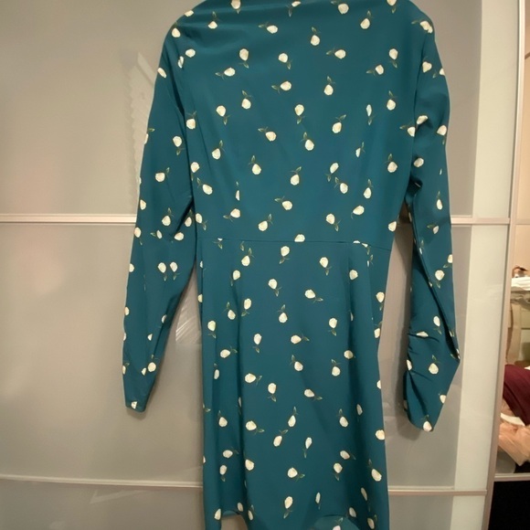 SALE BRAND NEW RUFFLE DRESS intermix size 4 designer sale blue green floral - Picture 4 of 4